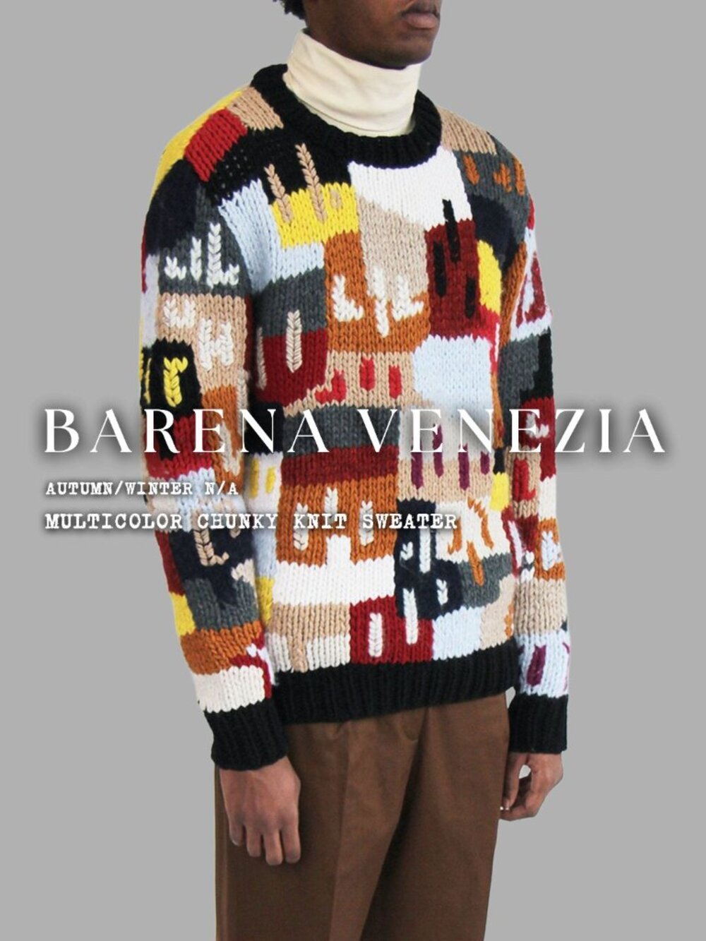 BARENA VENEZIA Multicolor Wool Chunky Knit Sweater Italy Sz M